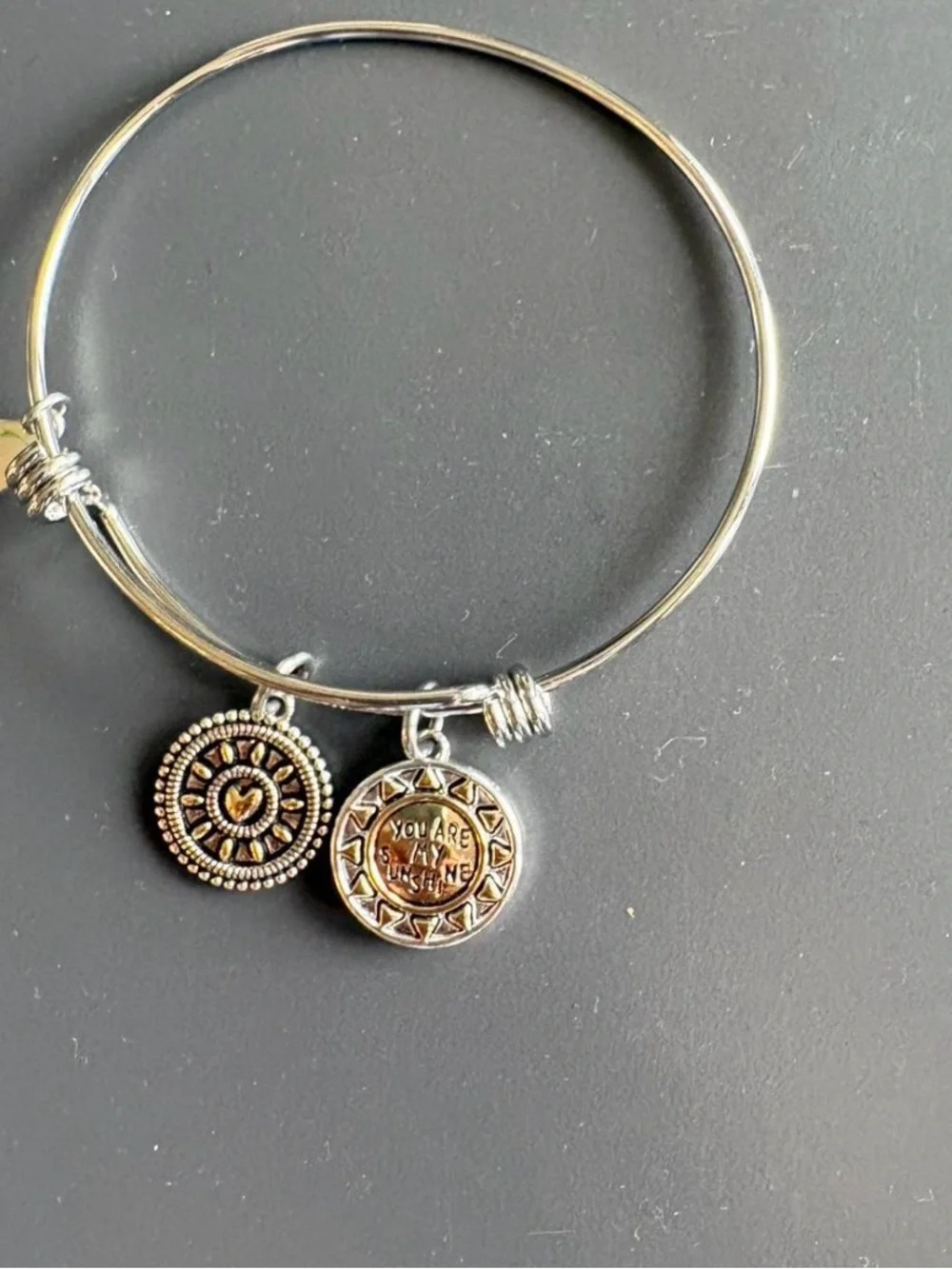 Silver Charm Bangle Bracelet Set - Women's Silver Tone Charms